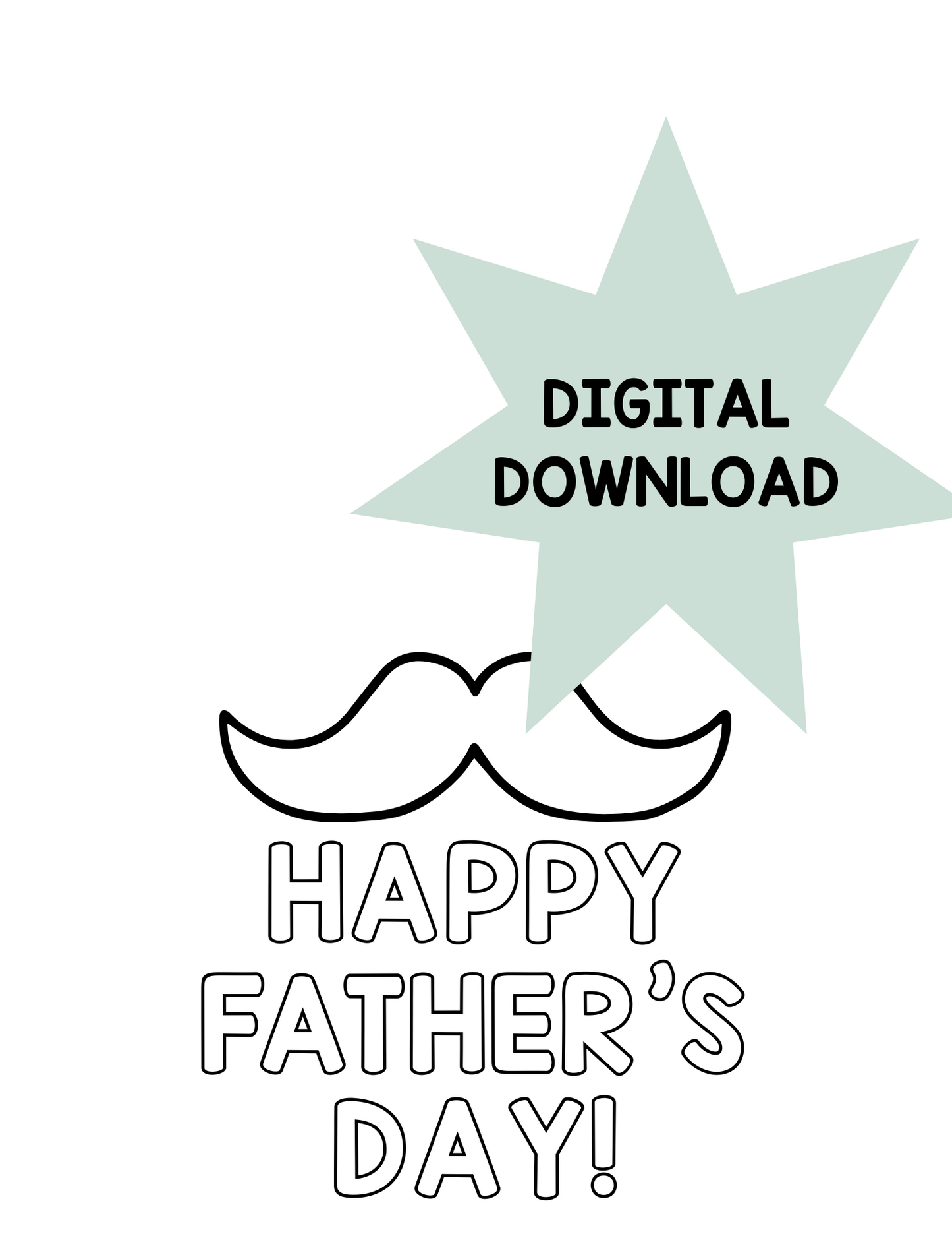 Printable Mustache Father's Day Cards