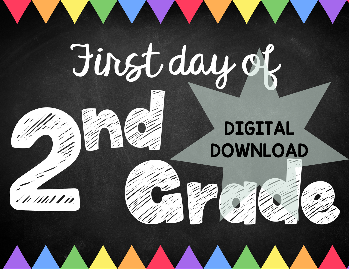 Printable First and Last Day of 2nd Grade Signs - Chalkboard