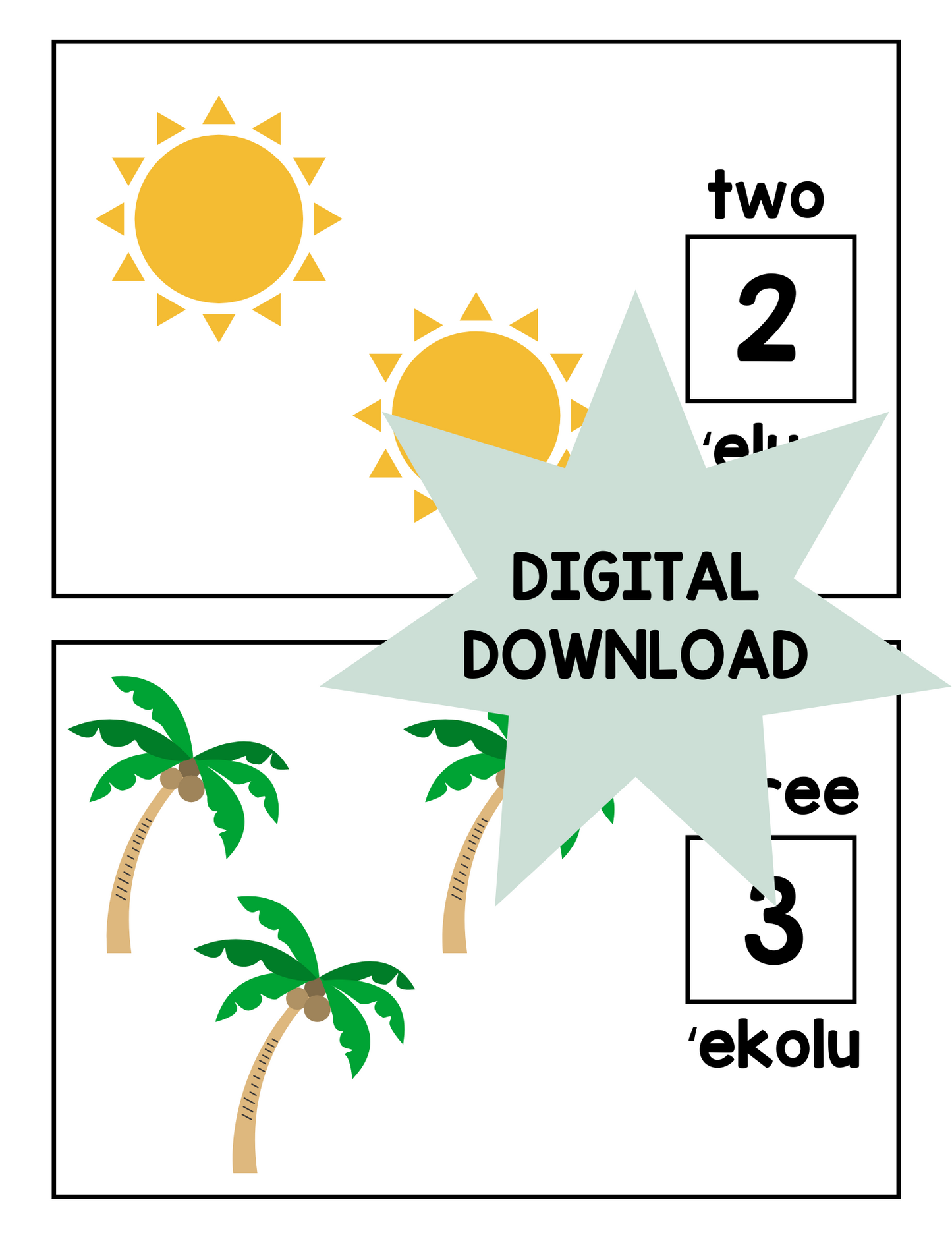 Printable Hawaii Counting Mats