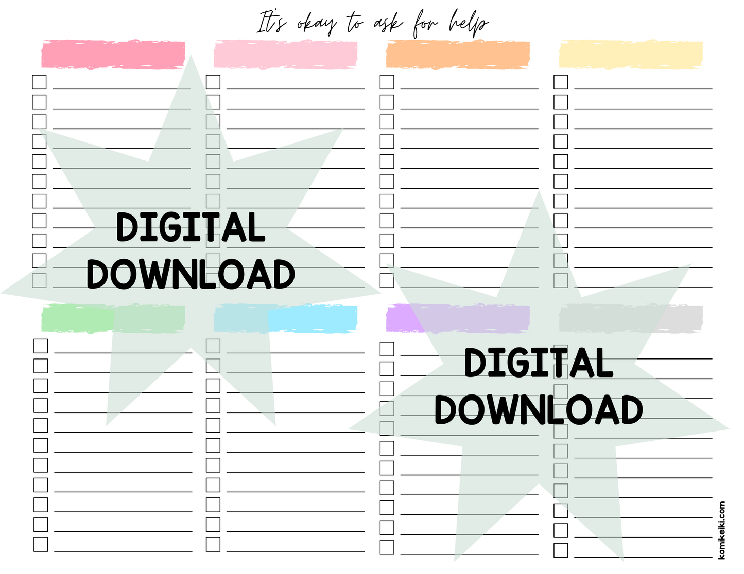 Printable To-Do List - It's okay to ask for help