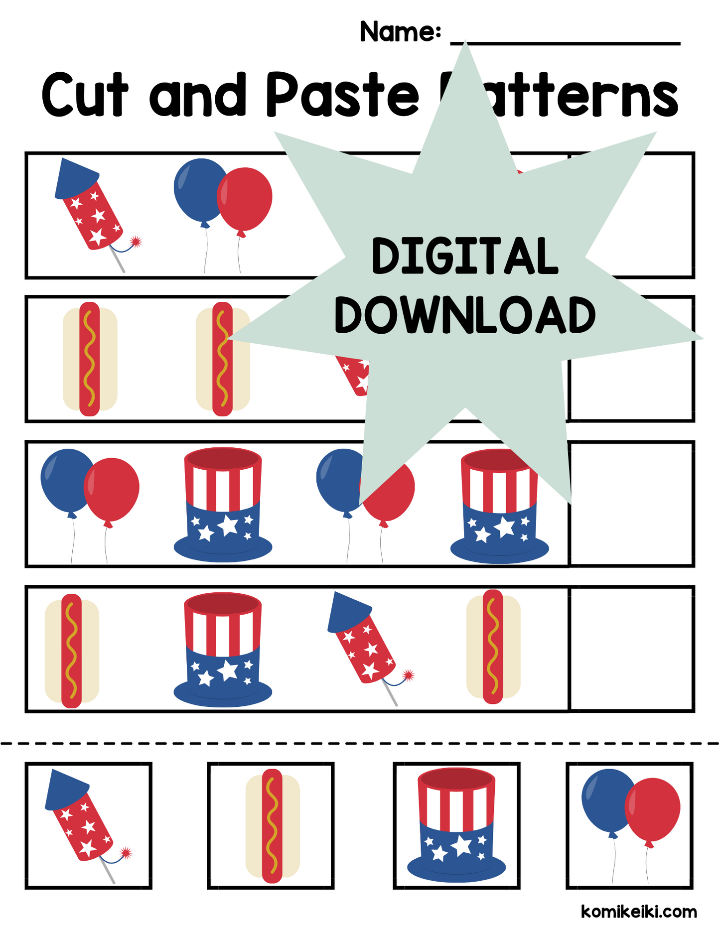 Printable Fourth of July Preschool Activity Packet