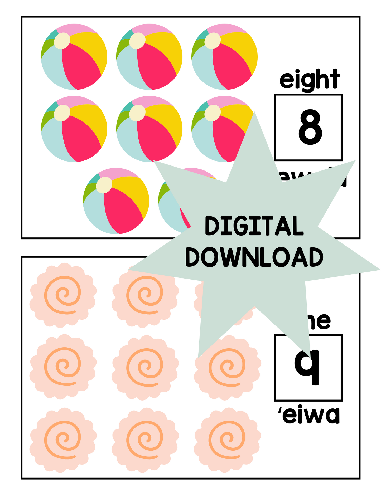 Printable Hawaii Counting Mats