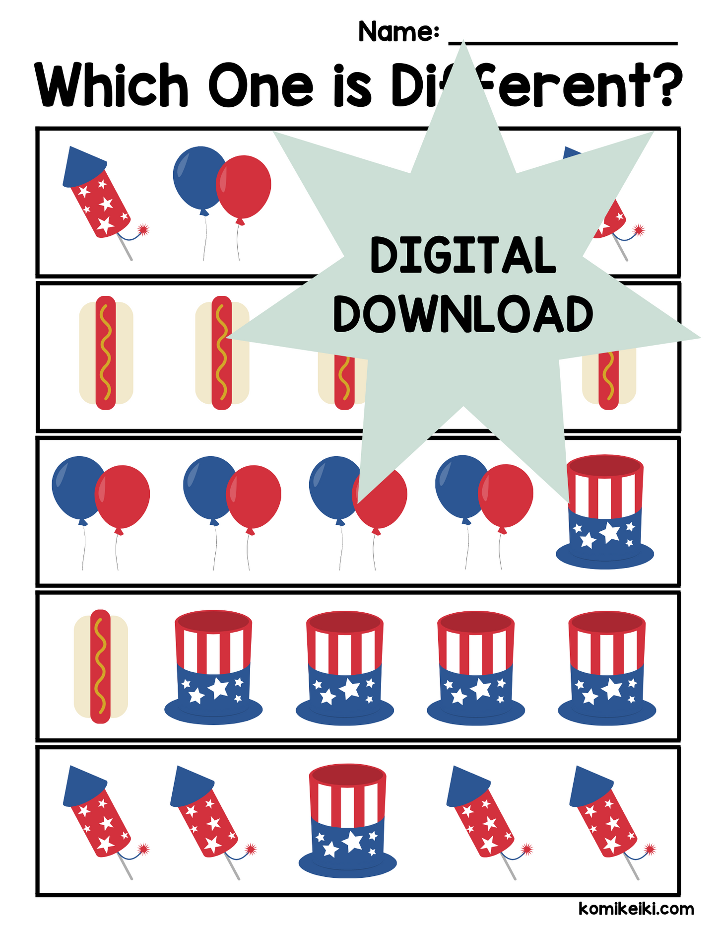 Printable Fourth of July Preschool Activity Packet