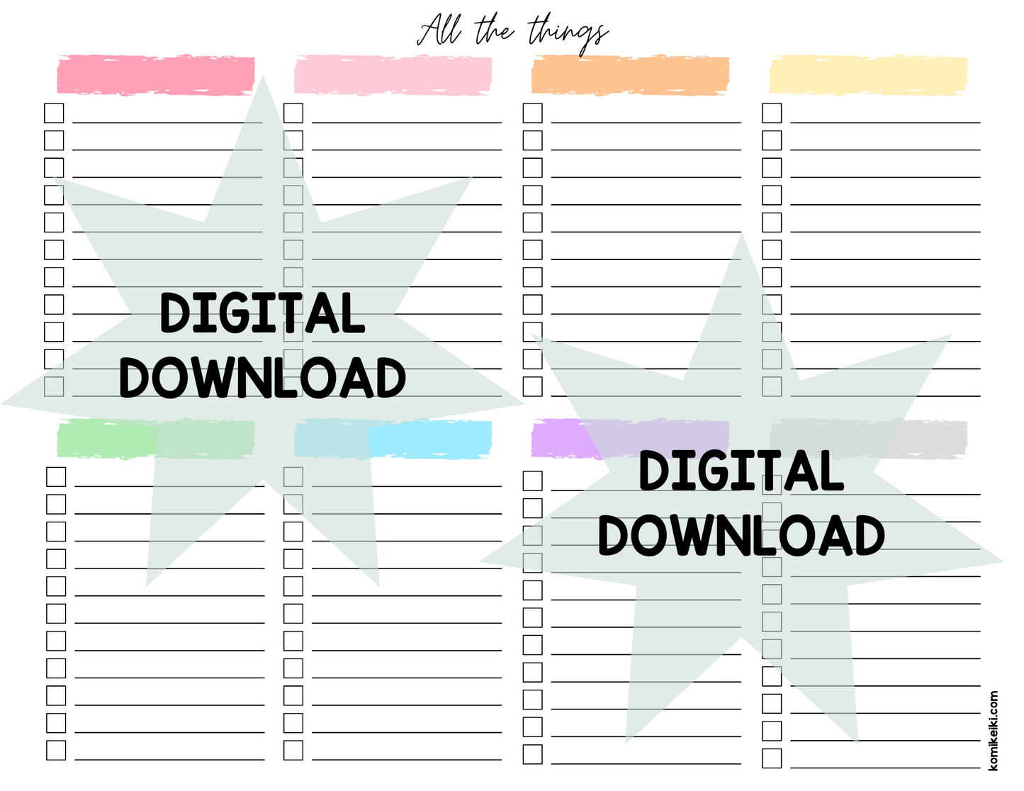 Printable To-Do List - All the things