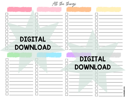 Printable To-Do List - All the things