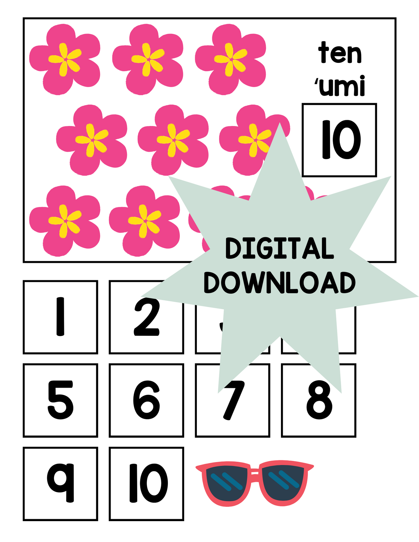 Printable Hawaii Counting Mats