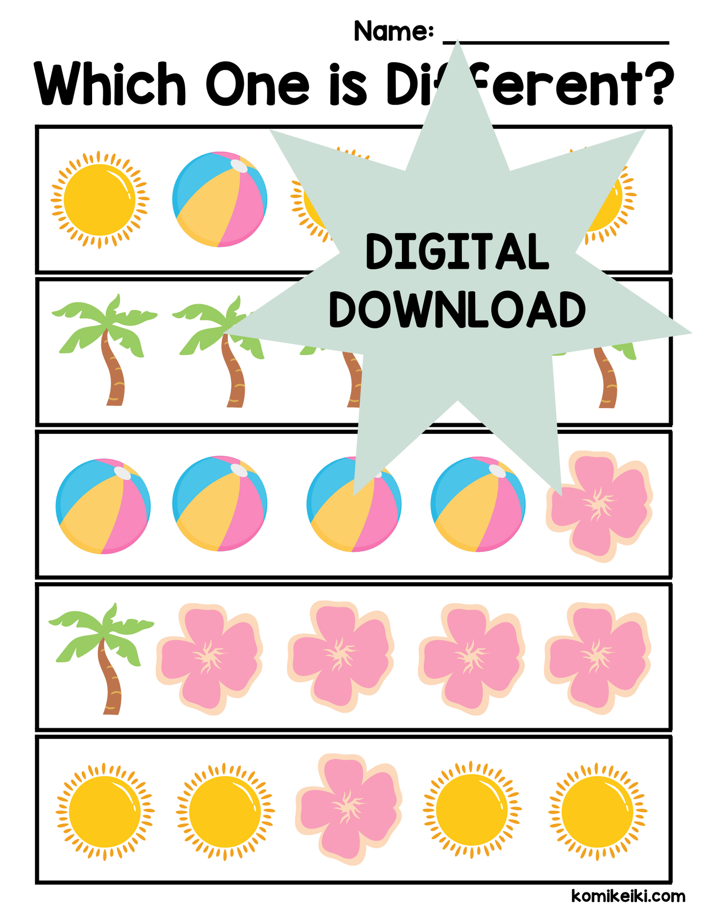 Printable Summer Fun Preschool Activity Packet