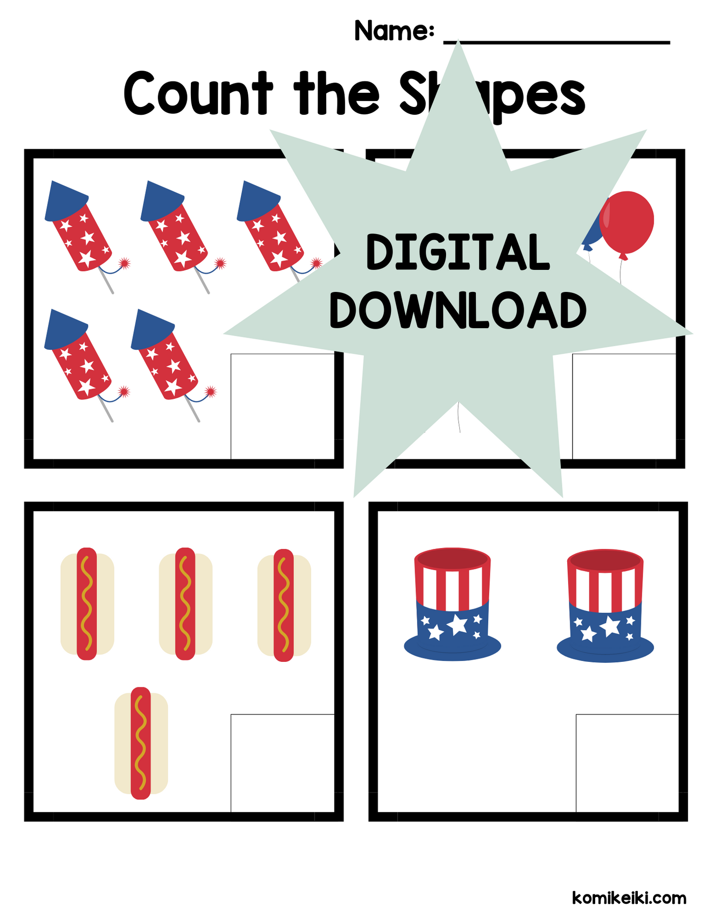 Printable Fourth of July Preschool Activity Packet