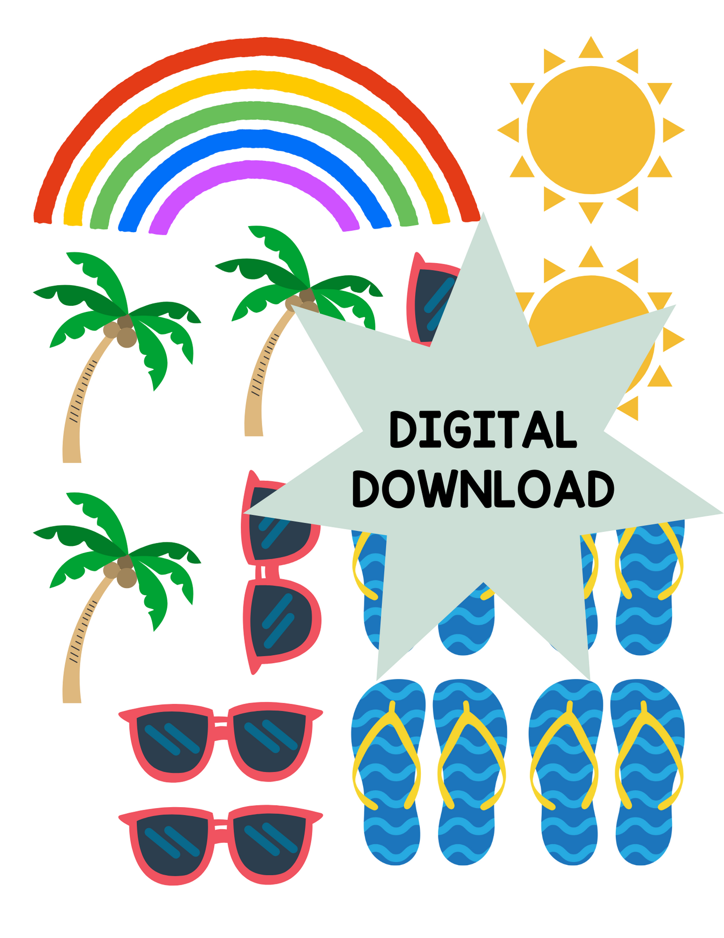 Printable Hawaii Counting Mats