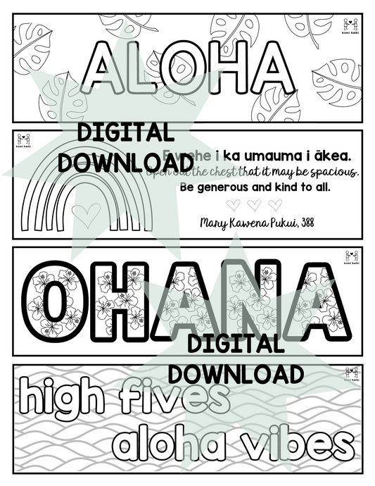 Printable Hawaiian Inspired Bookmarks