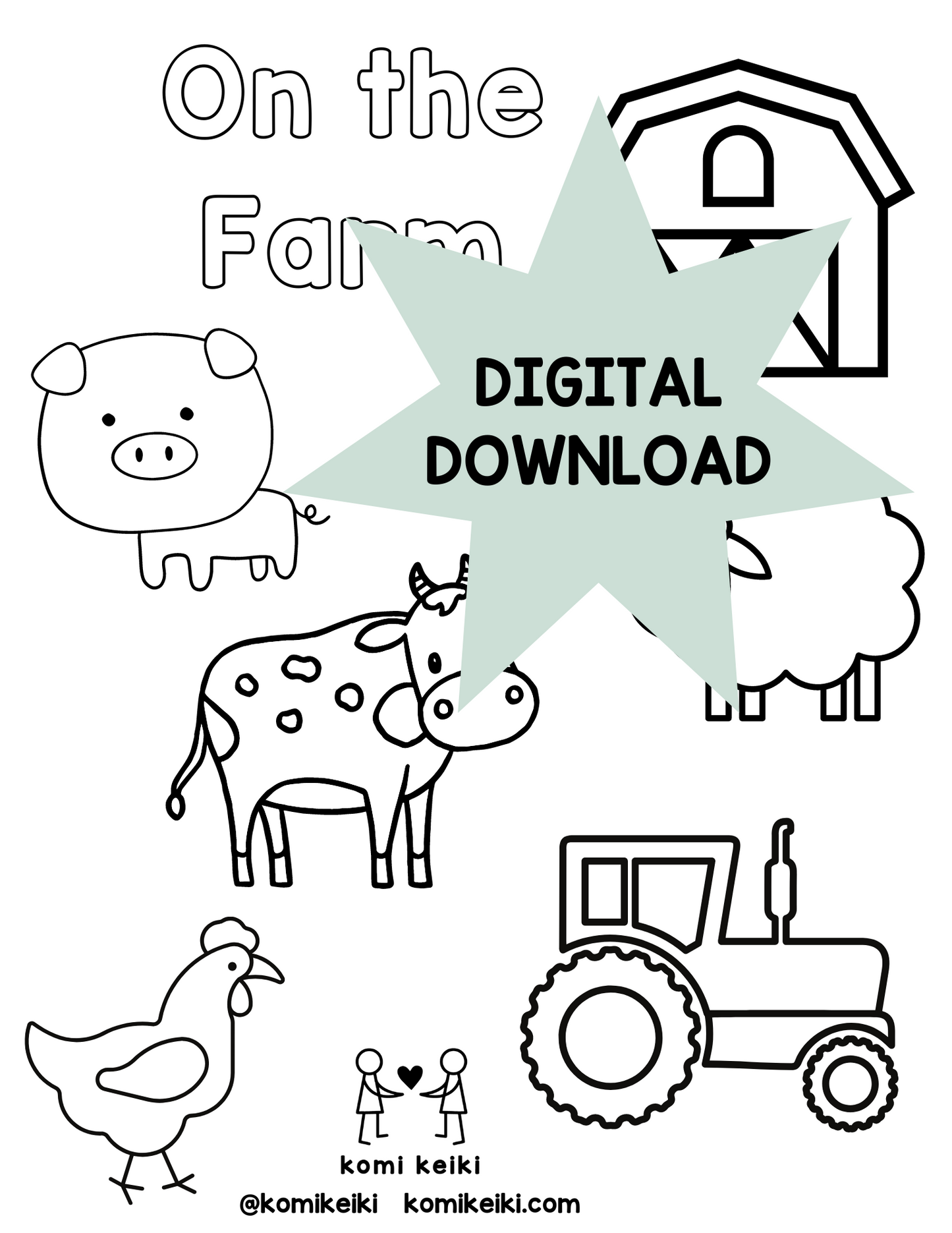 Printable On The Farm Coloring Page